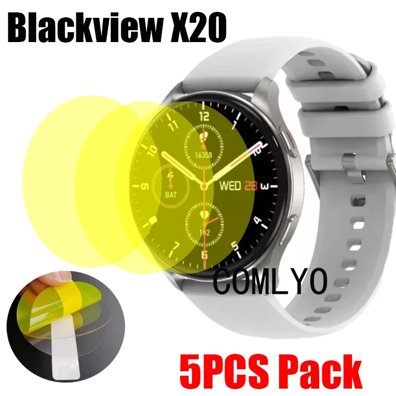 5Pcs Soft Film For Blackview X20 Smart watch Screen Protector TPU Hydrogel Unthin HD Anti-Scratch Films