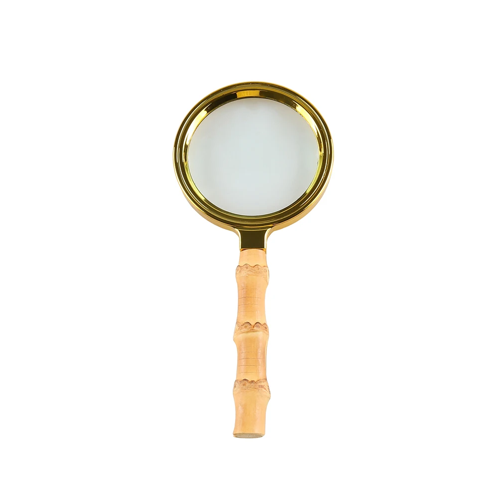 

Ручная лупа Nilerun 10X, золотая лупа с ручкой из натурального бамбука