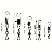 210pcs Barrel Fishing Swivel Connectors, Double Loop Secure Snap Pin Tackle, Smooth Rotation Swivels for Freshwater & Saltwater 2