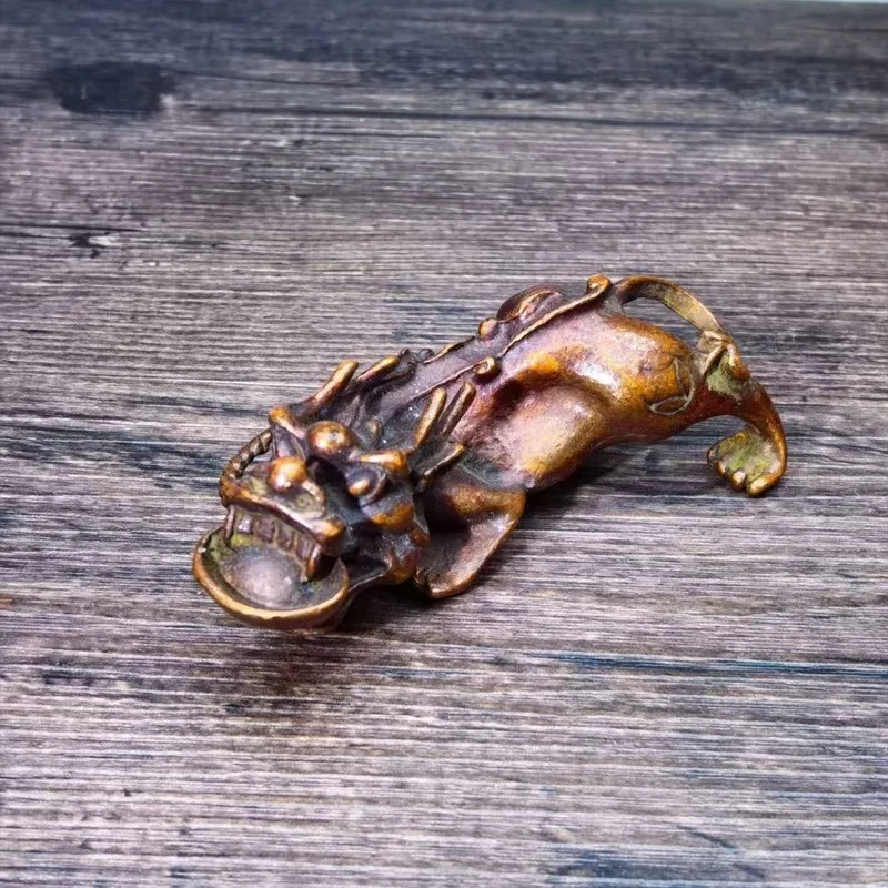 Brass Pixiu Desktop Decoration Creative Gift Car Ornament Keychain Pendant Mythical Creature for Street Stalls
