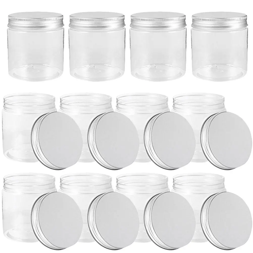 

Mini Mason Jars Storage Jar Aluminum Lid Transparent Plastic Containers for Spice Jam Honey Kitchen Clear Jars