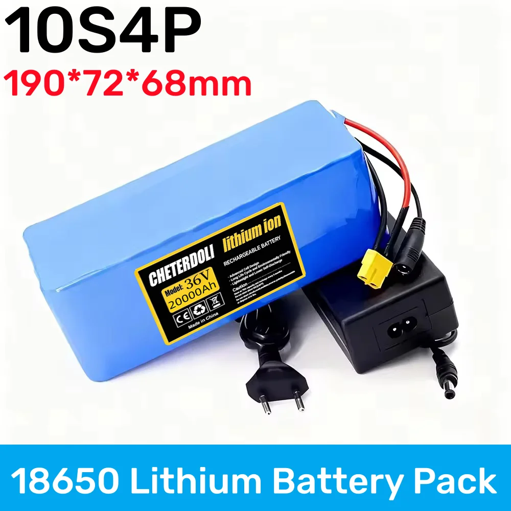 

20Ah Li-ion Battery Pack, 10S4P 36V 18650 Lithium Battery, XT60/DC, Used For Scooters and Bicycles, 10S4P Battery Pack 42V.