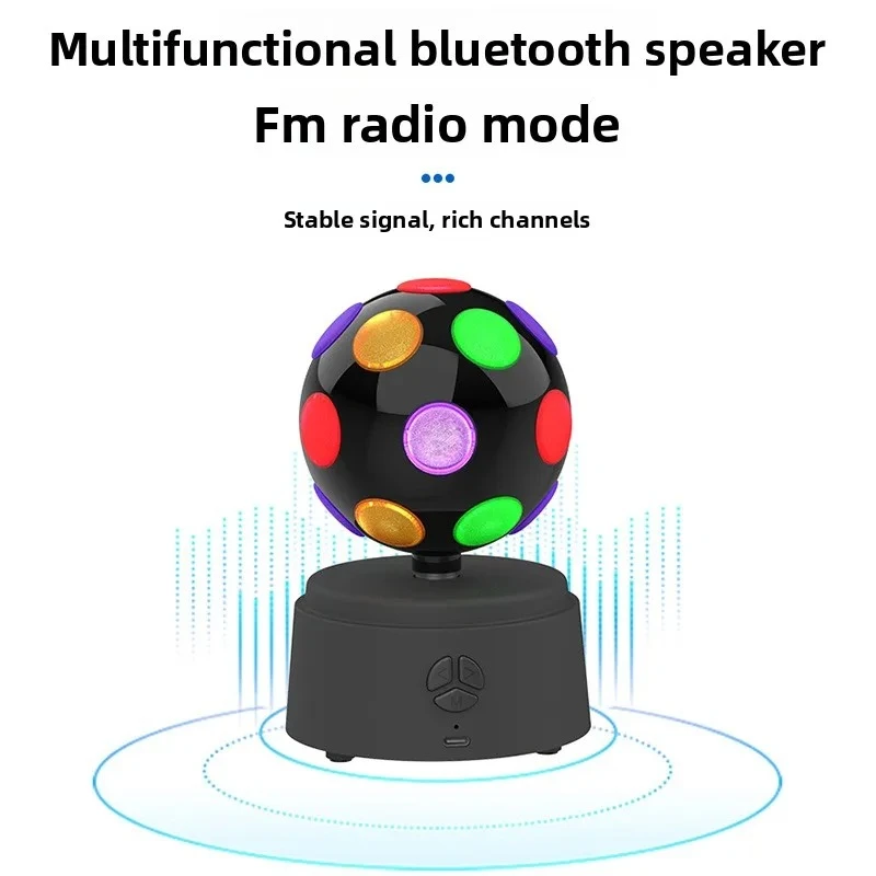 Caixa de Som Bluetooth Hi-Fi Portátil com Som 360 °   Luz de Projeção e Soundbar para Palco, Rádio FM de Alta Sensibilidade, Reprodutor de Música Sem Fio