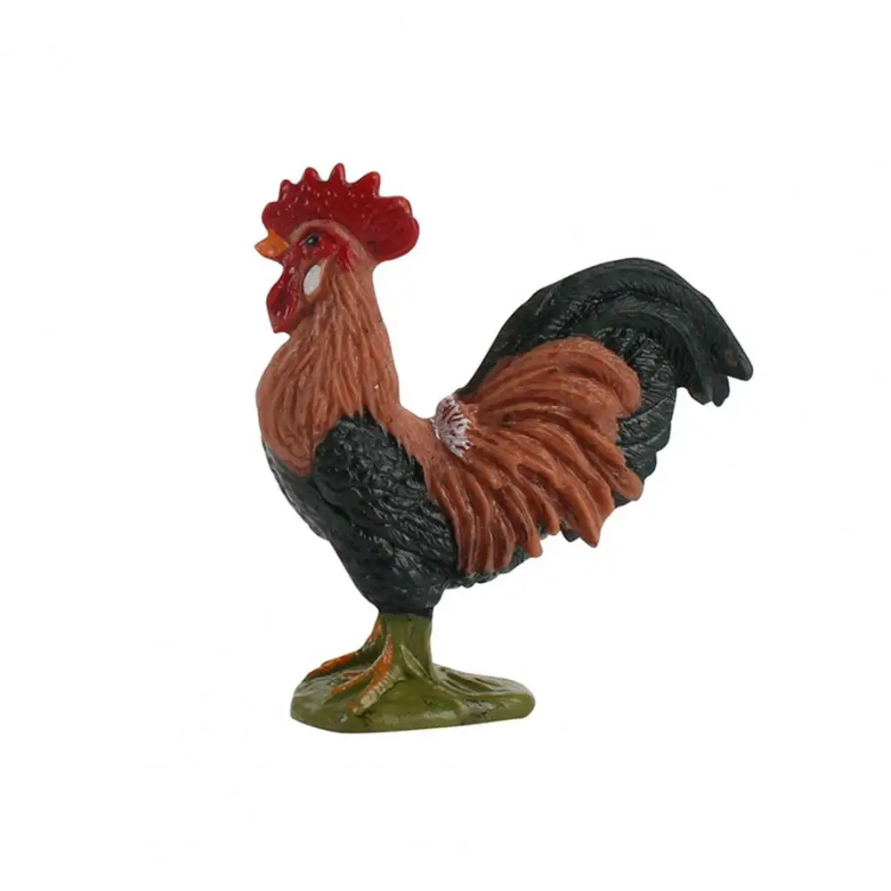 Simulation Farm Animals Figure Mini Pvc Rooster Model Farm Animals Figure Poultry Sculpture Toy Realistic Rooster Figure