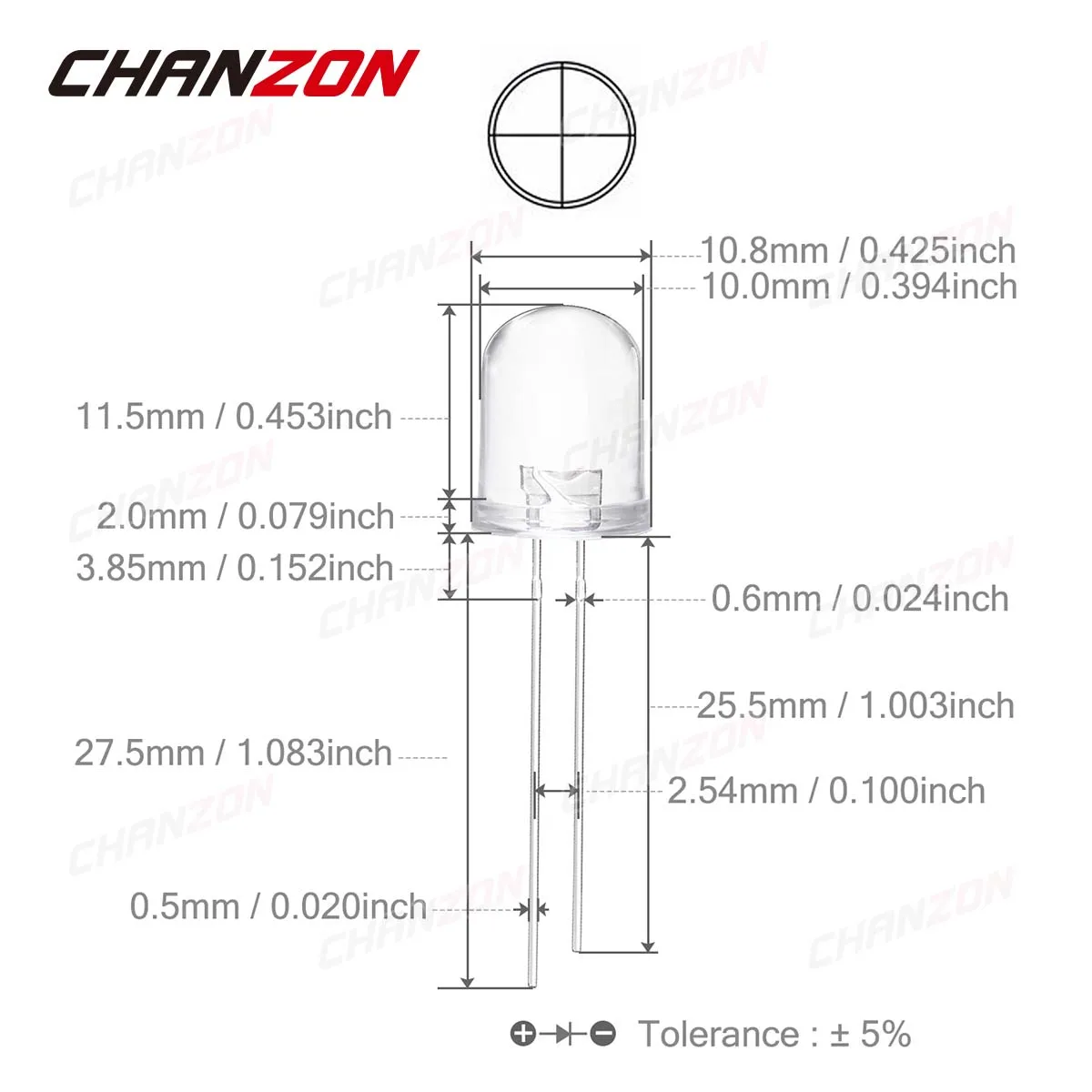 10pcs 10mm IR LED Emitting Diode 850nm Infrared Light Phototransistor Transmitter Emitter for Night Vision CCTV Camera Remote