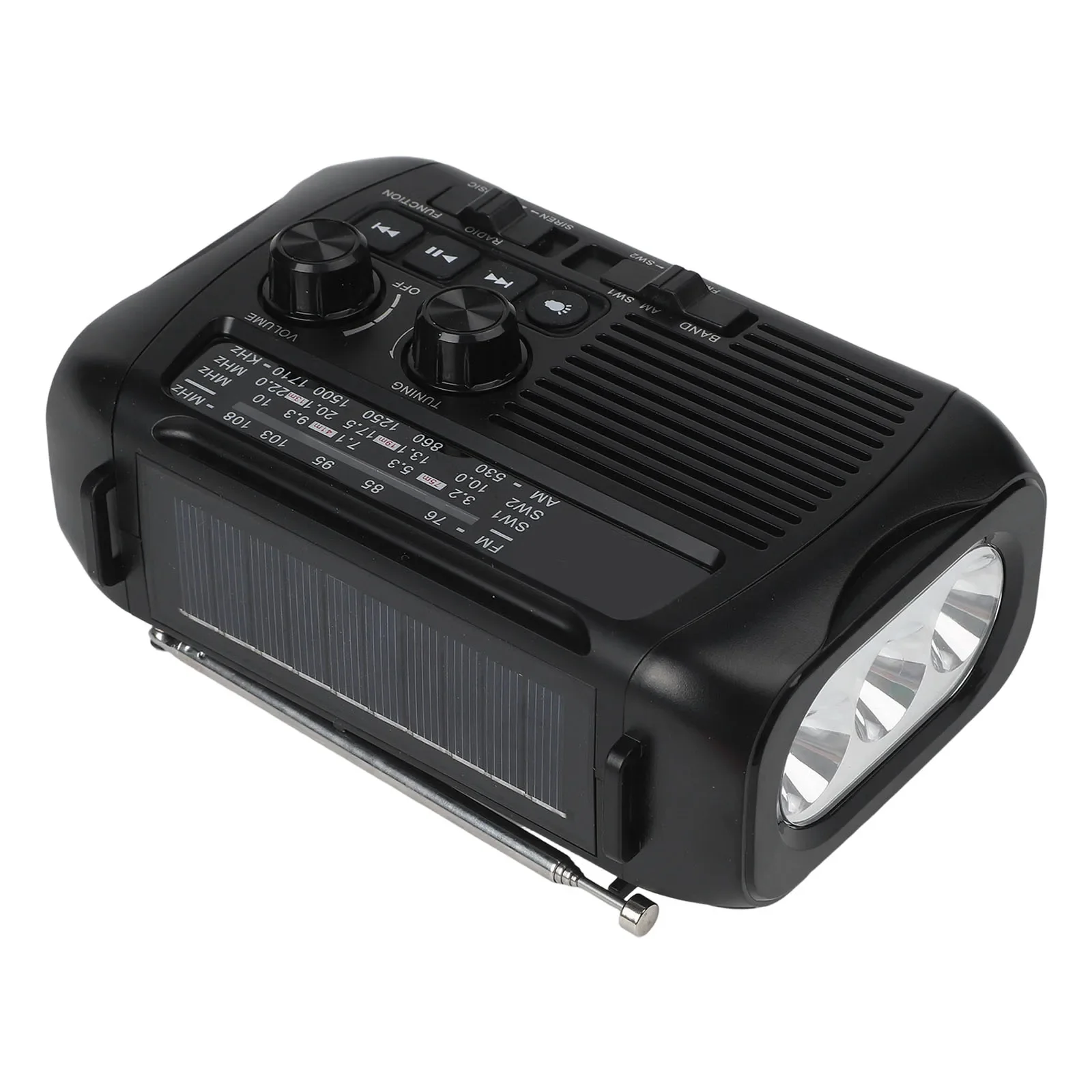 Untuk Petualangan Luar Ruangan Radio Berkemah Radio AM FM Kit Bencana Perangkat Pengisi Daya Tenaga Surya Ringkas Senter Bawaan