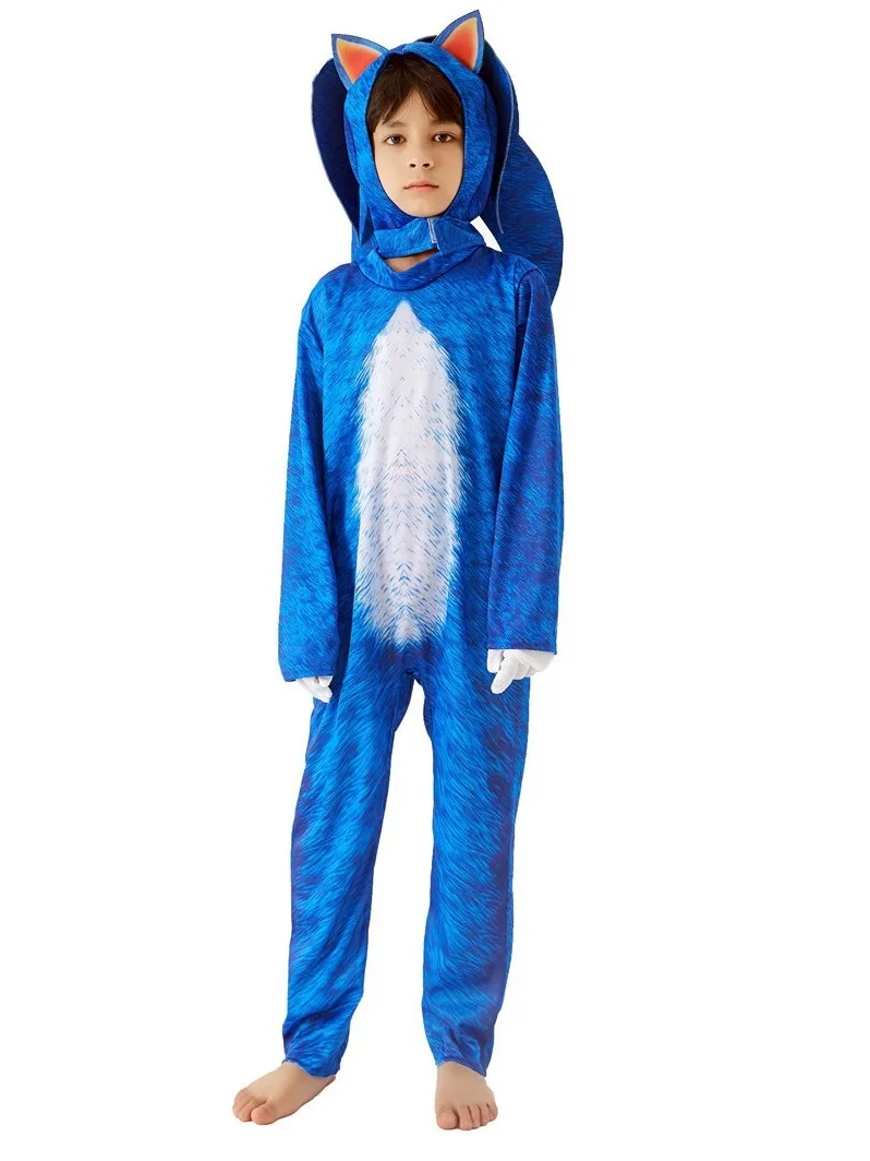 Kostium na Halloween, przebranie cosplay, super szybki Sonic, występ, tradycyjny chiński kostium sceniczny