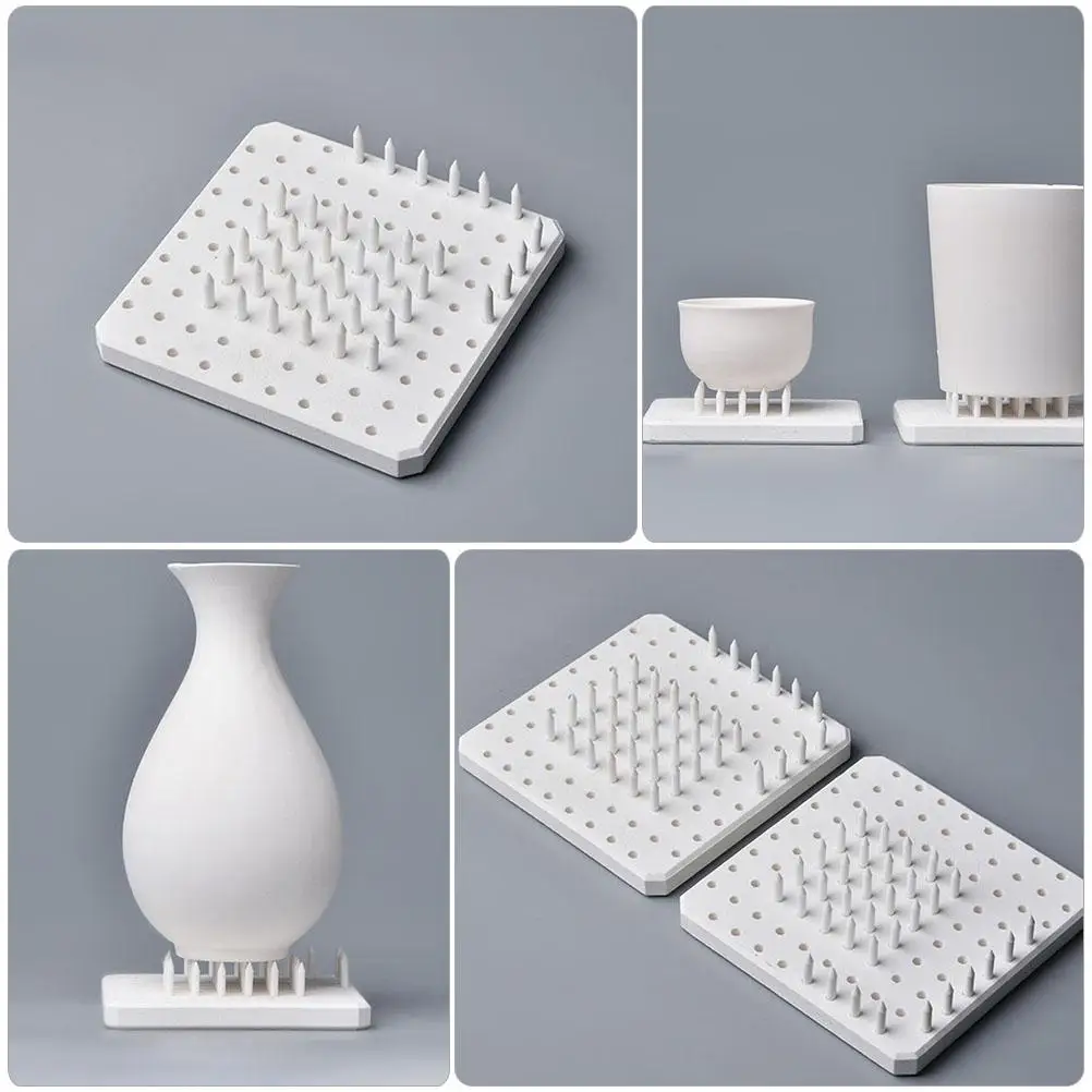 

60 Pcs Nail Tools Refractory Pad Support Set Ceramic Stilt Pins Pottery Supports Kiln White Clay Stilts