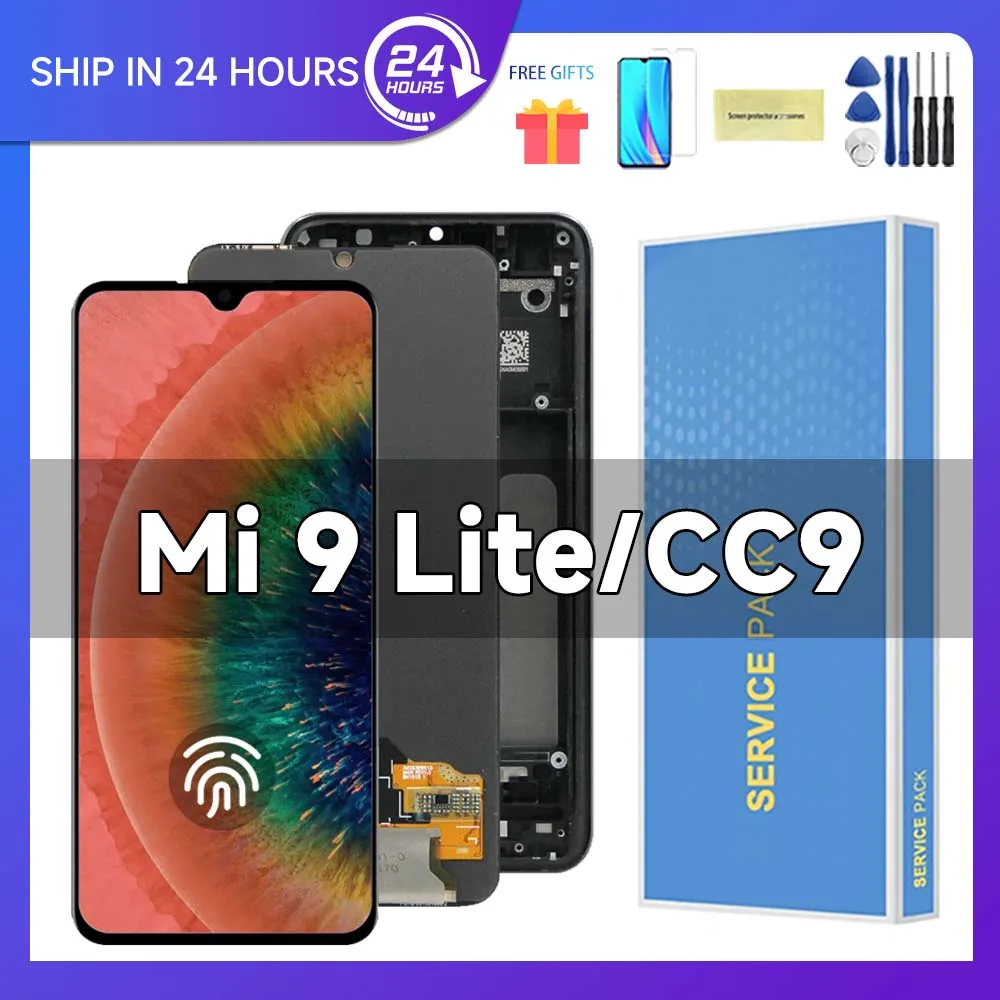 6.39'' Super AMOLED Mi CC9 LCD For Xiaomi CC9 Display Touch Screen Digitizer For Xiaomi Mi 9 lite M1904F3BG LCD