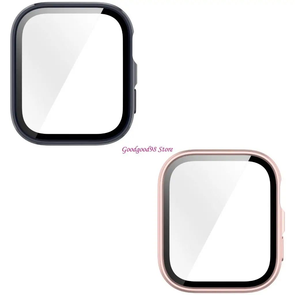 

PC Full Coverage Smartwatch Integrated Tempered Glass Screen Protector Defense Hard Sleeve Case Suitable for Watch Fit 4 W8EC