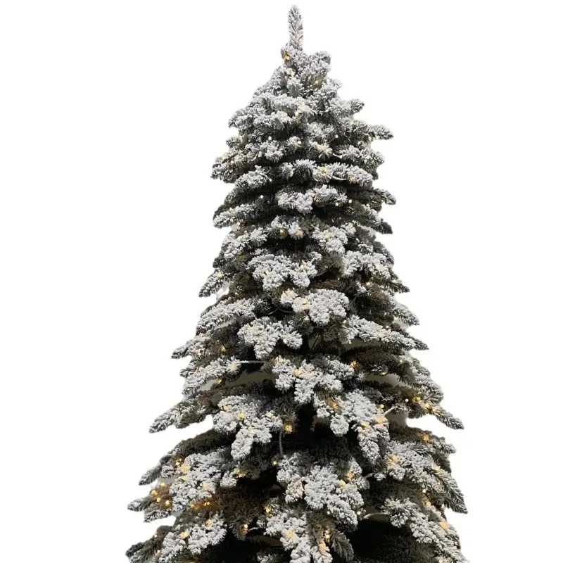 PVC Plus Lamp Snow Spray Flocking Automatic Tree 2.1m Simulated Snow Tree Merchant Super Large Ornament Christmas Tree