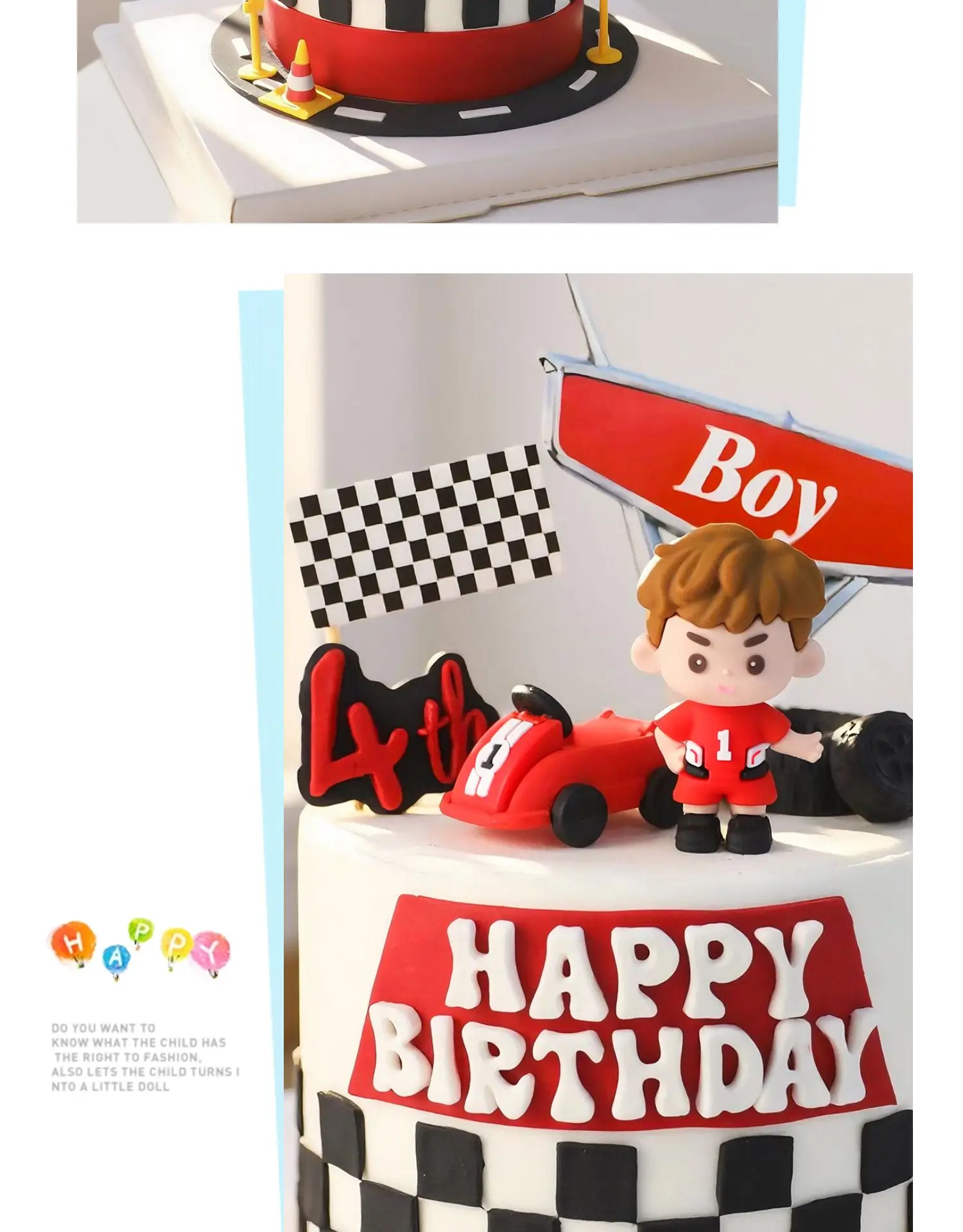 Cartoon Junge Rennwagen Kuchen Topper Rot F1 Racer Weiche Gummi Puppe Kuchen Dekoration für Kinder Geburtstag Party Racing Thema Ornamente – Detail 4