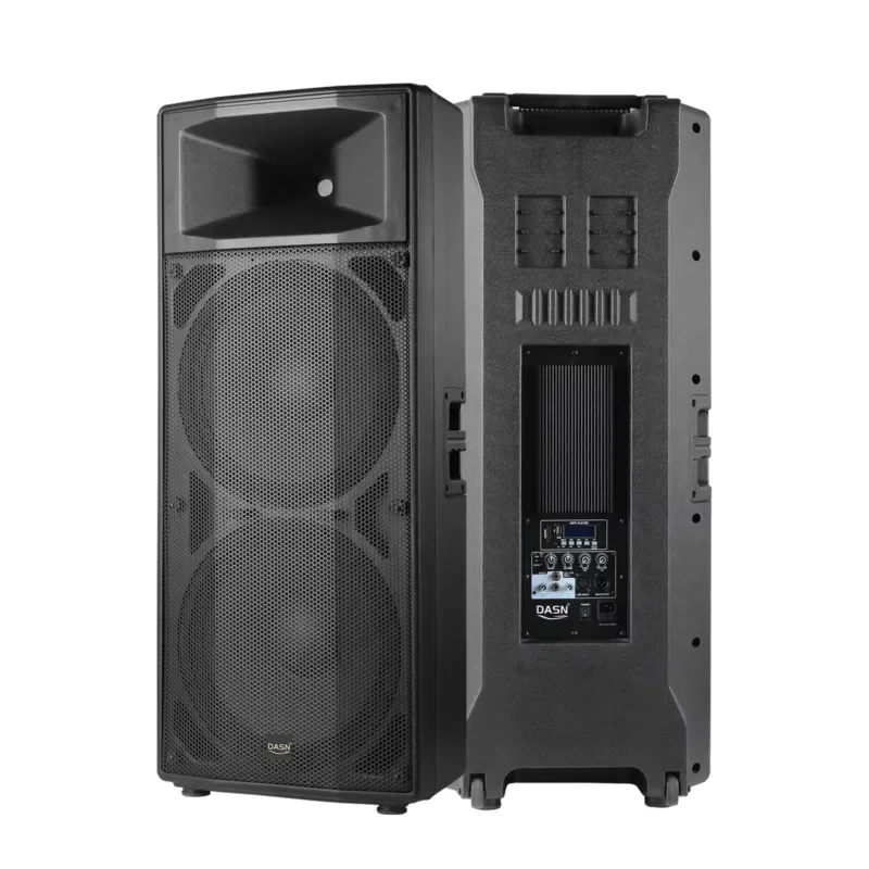For DASN DNF215HA Dual 15 Inch 400W RMS Professional Active DJ Stage Home Theater Audio Plastic Full Range Sound System