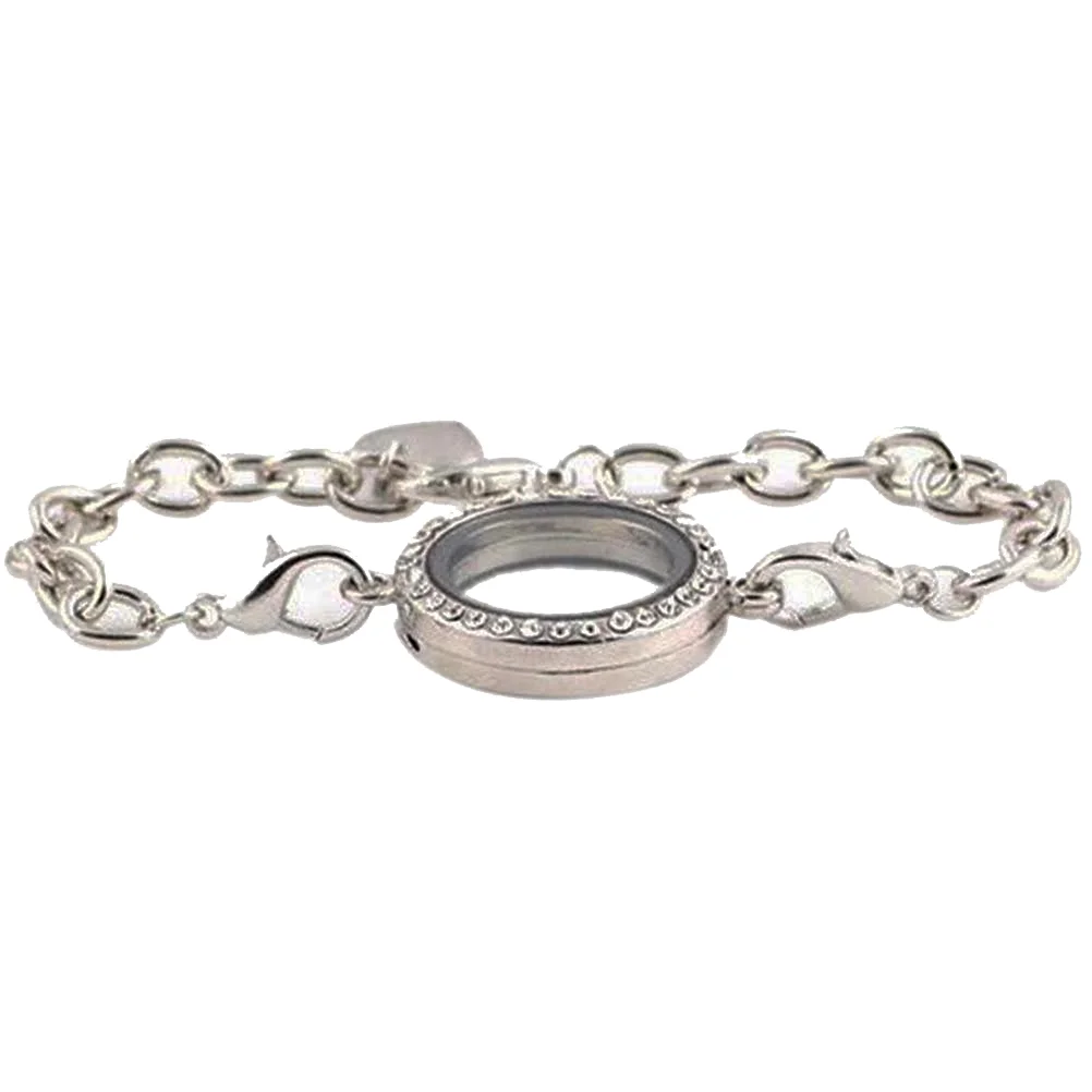 

Cassette Miss Adjustable Open Heart Link Bracelet Bouquet Photo Charm Women Locket