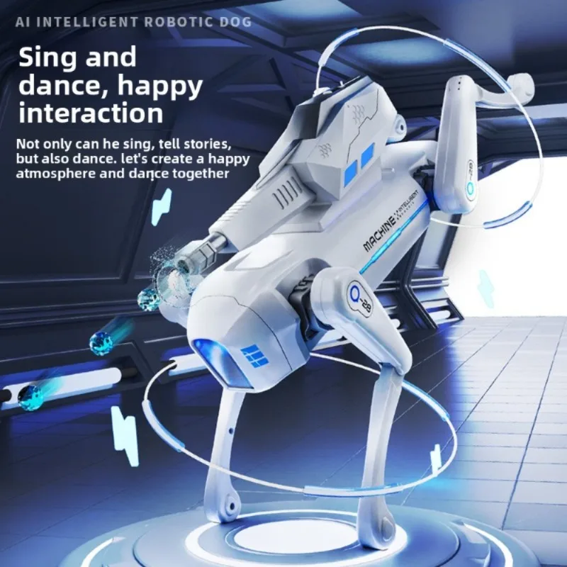 หุ่นยนต์สุนัขอัจฉริยะ AI รุ่นใหม่ - ของเล่นควบคุมระยะไกลแบบไฟฟ้า พร้อมการตั้งโปรแกรมด้วยมือ ของขวัญสำหรับเด็กผู้ชาย