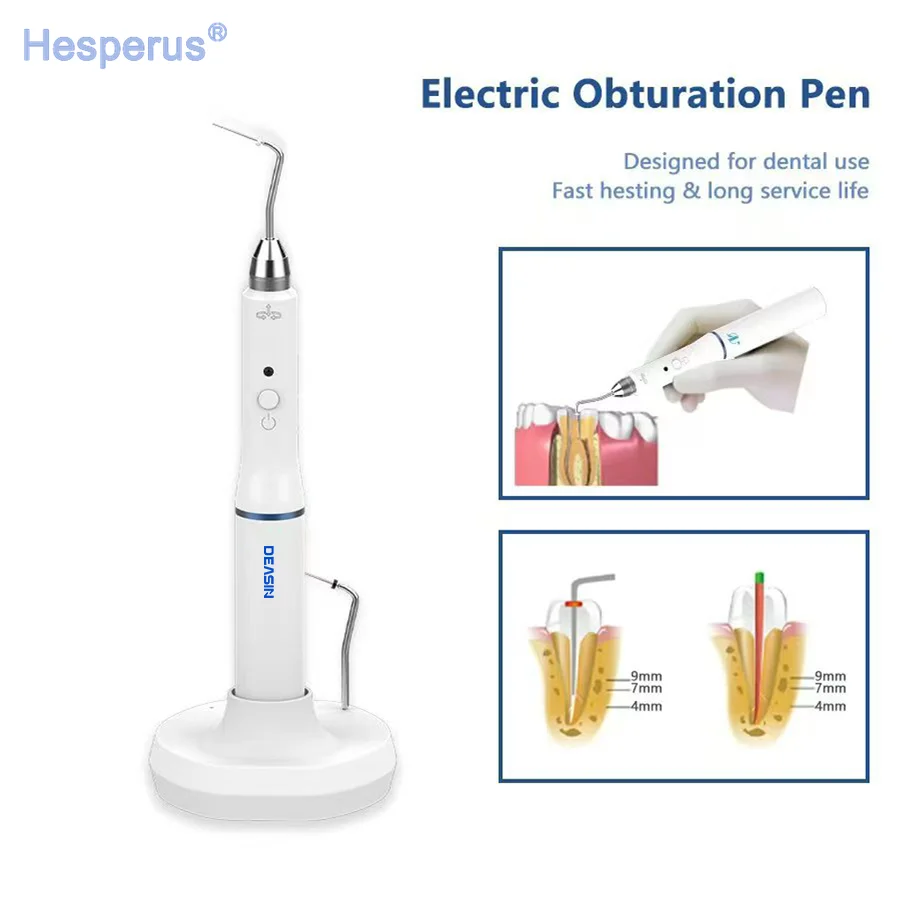 den tal Obturation Pen Gotta Percha Point Cutter Wireless Obturation Unit Root Canal Filling System+2 Tips 3 Second Rapid Heatin