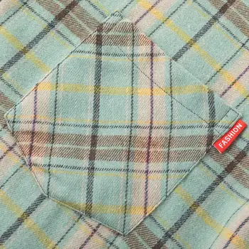 男士格紋長袖棉法蘭絨寬鬆嘻哈街頭休閒襯衫黑色紅色男士柔軟正裝襯衫條紋工作服 8 最佳銷售 絨布 - №8