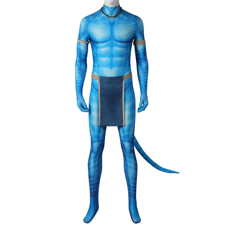 Jack Sully Costume Cosplay Movie Avatar 2 tuta coda abiti Halloween Carnival Party Suit per uomini adulti Roleplay