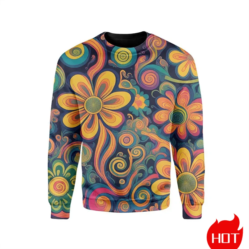 

Мужская толстовка с круглым вырезом, пуловер с длинными рукавами в стиле ретро с 3D принтом, модная повседневная свободная уличная толстовка, мужские топы большого размера