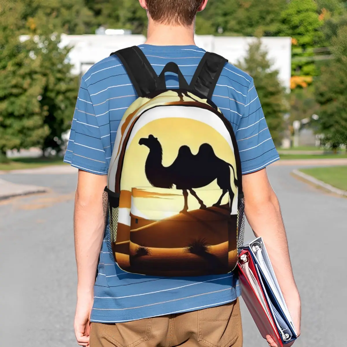 Desert Camel Under Sun Backpack Student BookBag Kids School Bag Computer Shoulder Bags for Boys Girls