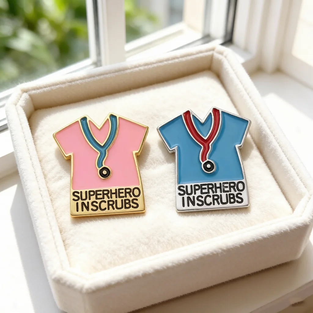 Hospital Staff Decor Brooch Zinc Alloy Drip Oil Enamel Pins Fashion Jewelry Gift Clothing Bags Badge for Doctor Nurse