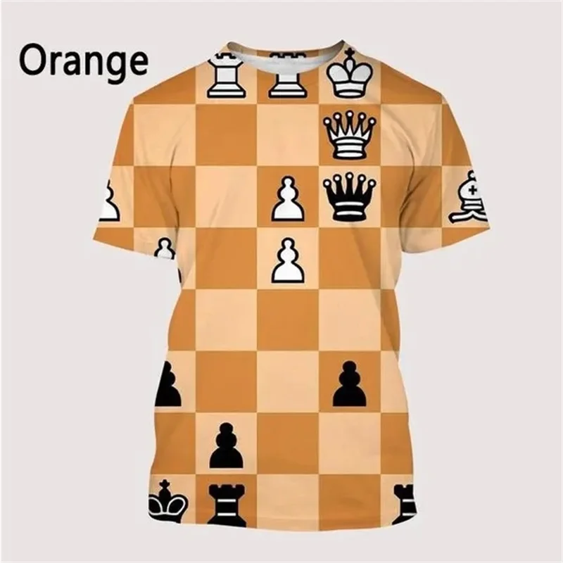 Chess Board 3D Print Oversized T Shirt Women Men Summer Fashion Crewneck Short Sleeve Funny Tshirt Graphic Tees Streetwear