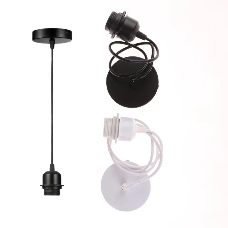 Nowy 1 Zestaw Nordyckich Opraw Lamp z Półszpilką, Vintage Oprawki Lamp Wiszących E27 z Kablem 0,8/1/1,2/1,5M, Gniazdo Oprawy Lampy Sufitowej