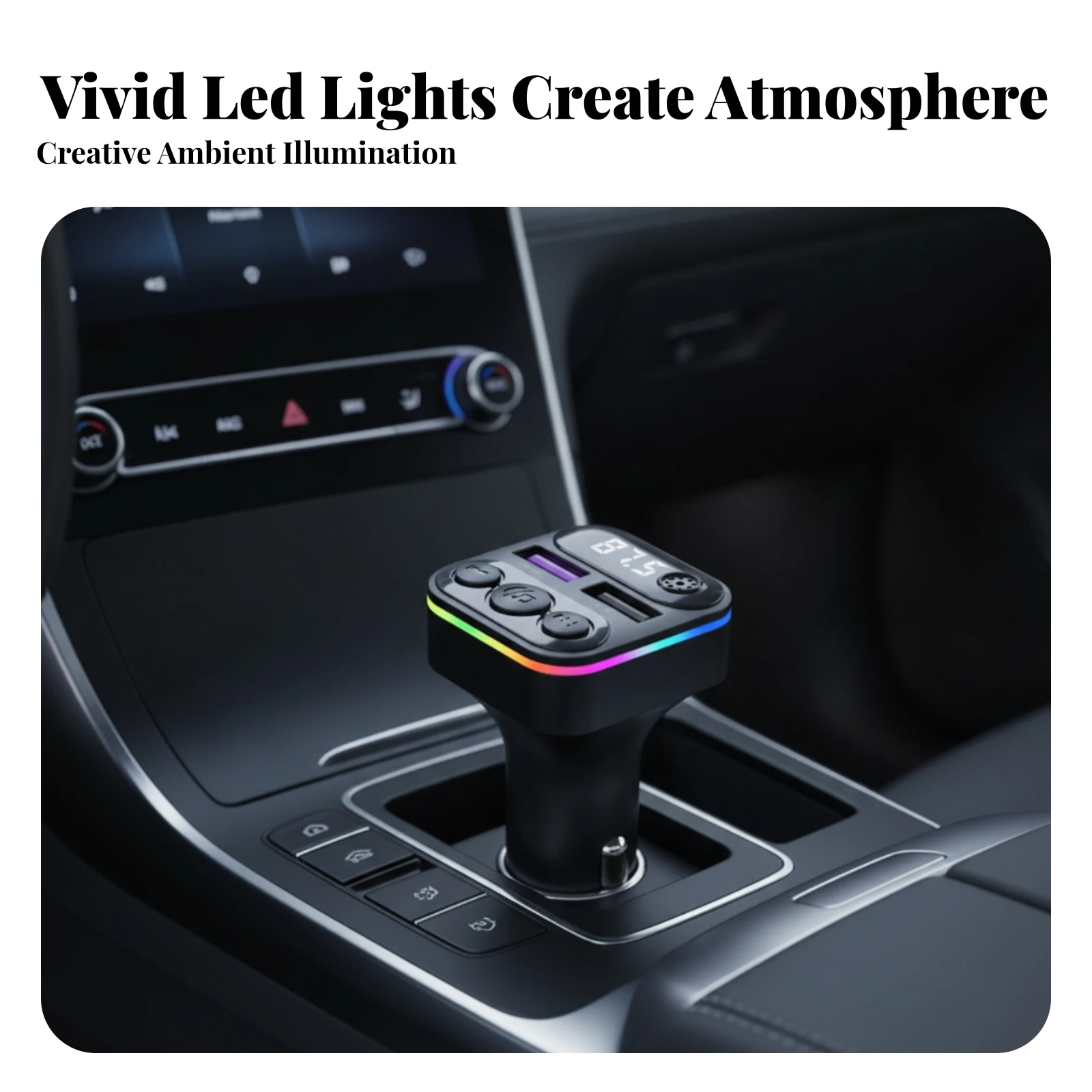 Bluetooth F and M Transmitter LED Display F and M Transmitter Car Kit Wireless Radio Adapter Compact Insert-In