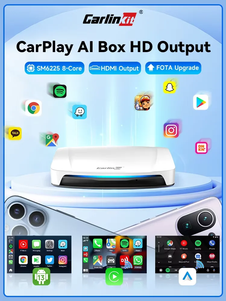 2026 Nieuwe CarlinKit Android 13 CarPlay AI Box HDMI Draadloze CarPlay Android Auto TV Video Box Qualcomm SDM660 8-Core Split Screen - afbeelding 2