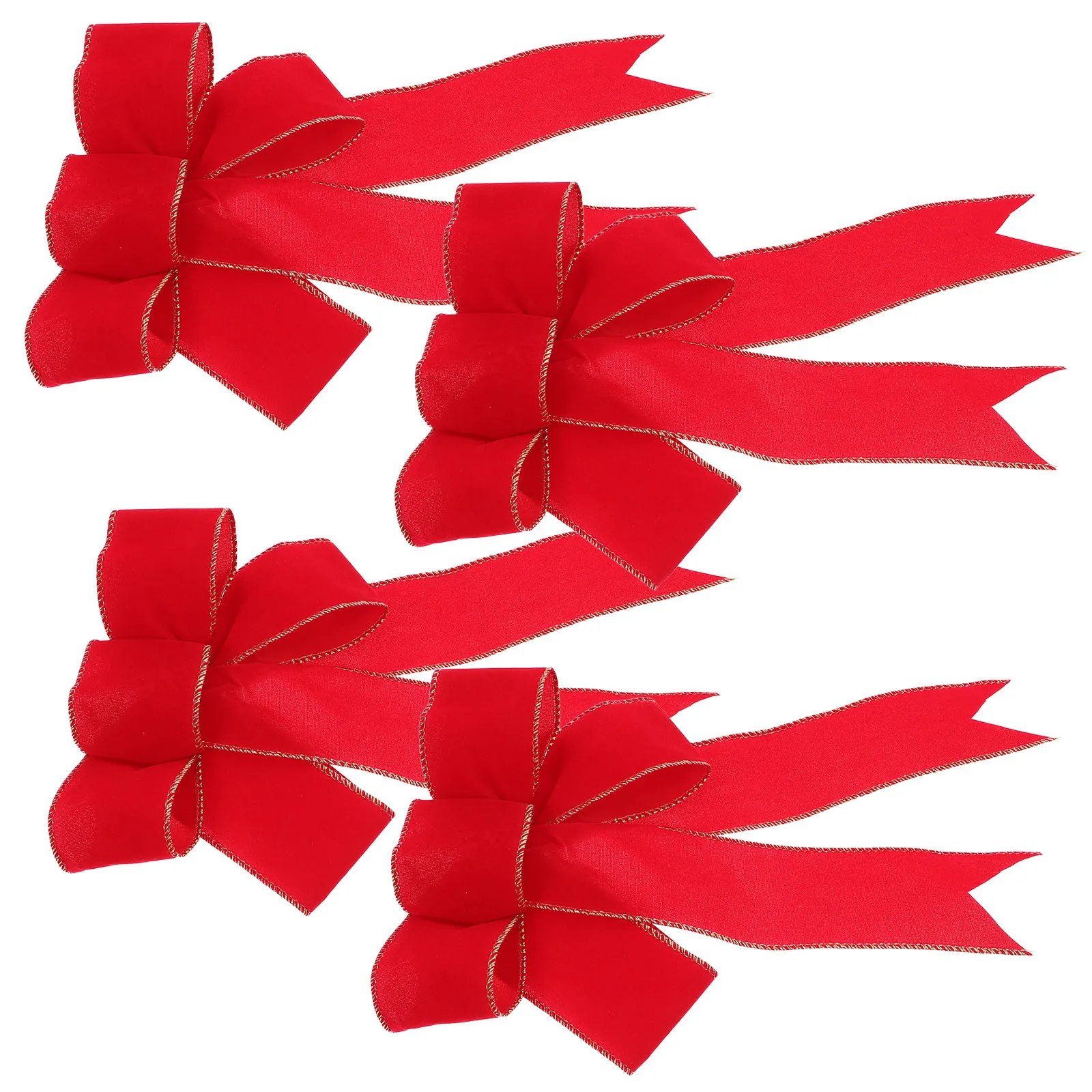 

4Pcs Xmas Tree Bows Decorative Bow for Holiday Decor Party Bowknot Twist Tie Bows Christmas Tree Adornment