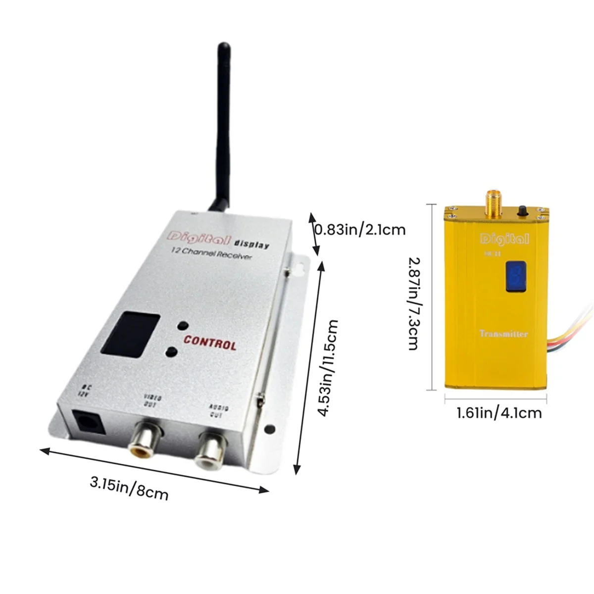 FPV 1,2 ГГц 1,2G 1500 МВт 8-канальный 8-канальный беспроводной передатчик и 12-канальный приемник Профессиональный комплект для RC FPV Drone