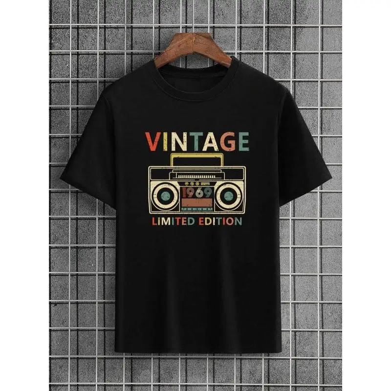 

Vintage 1969 Limited Edition Graphic T-Shirt Men’s Retro Cotton Tee for Birthday Gift or Summer Streetwear