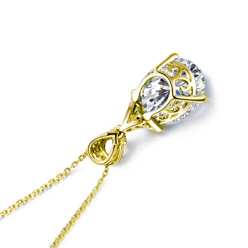 Anziw Mermaid Tears Moissanite Necklace 3CT Oval D VVS1 14K Gold Filled Pendant Necklace  for Women Luxury Wedding Jewelry Gift