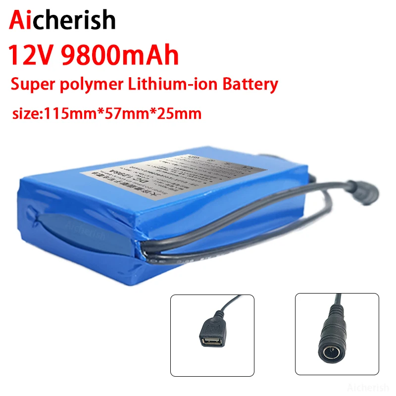 

The New DC+USB 12v 9800mah Lithium-Ion Rechargeable Battery Is Suitable For Monitoring Cameras, MP3 Players And LED Lights.