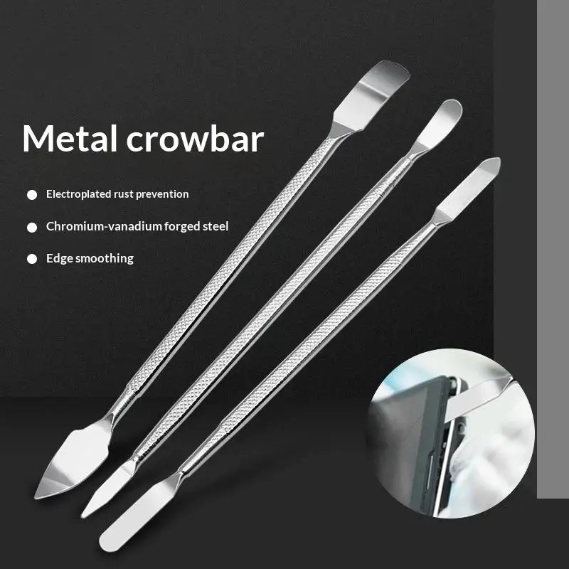 Metal Pry Crowbar With Chromium Vanadium Steel Rust Prevention And Smooth Edges Perfect For Electronics Repair Phone Laptop