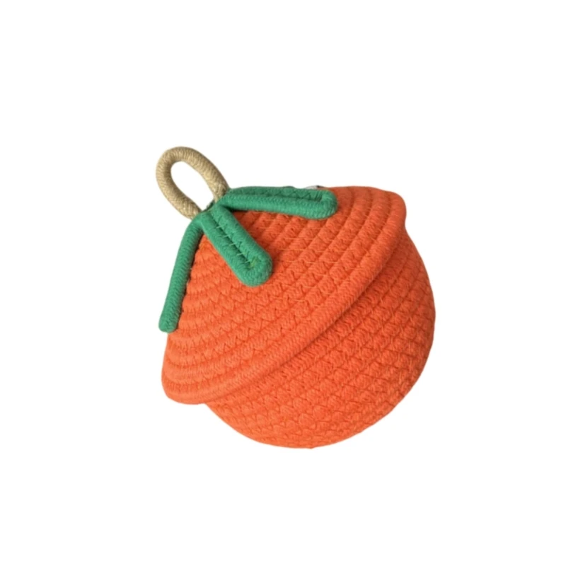 Giải pháp lưu trữ giỏ dây thừng cotton sành điệu để sắp xếp đồ trang điểm và văn phòng phẩm 45BE