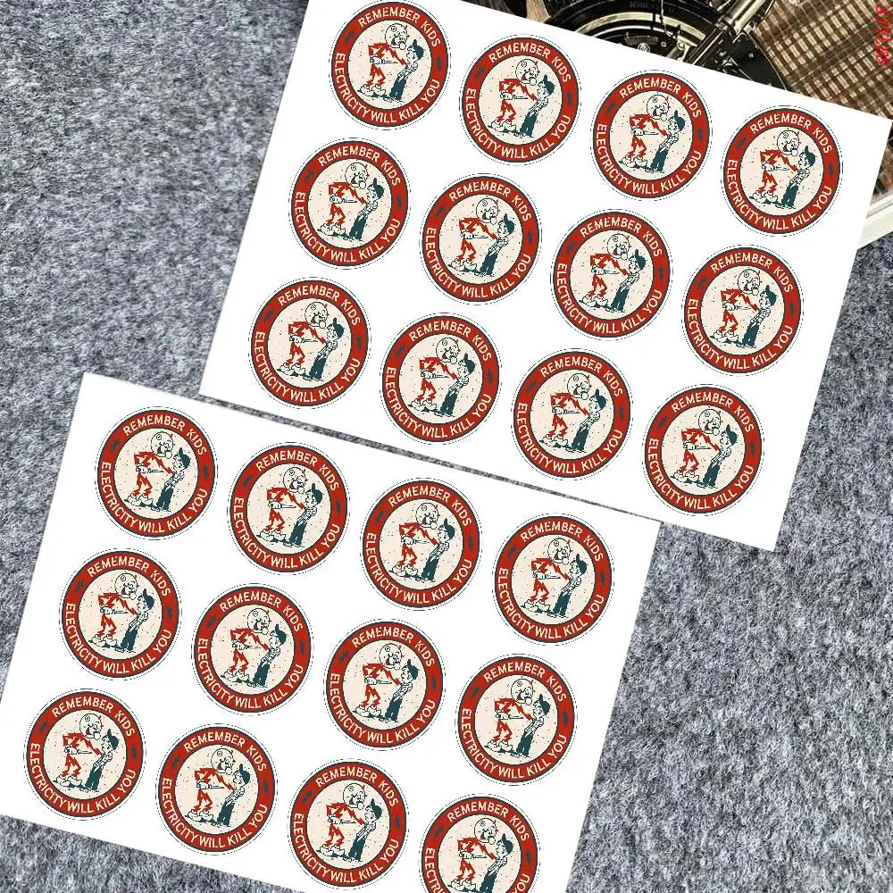 

12pc Electric shock hazard Japanese Motorcycle Sticker Suitable for Motorcycle Body Reflective Car Sticker Helmet Decal