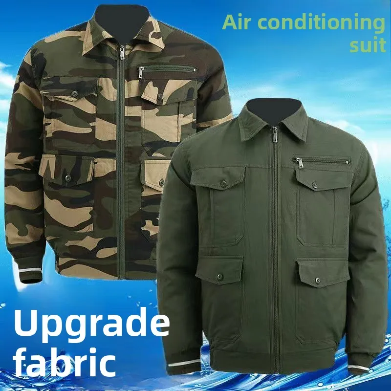 Summer Ice Silk Quick-drying Air Conditioner Clothes Men's Fan Clothes Cooling Work Clothes Heatproof Construction Refrigeration