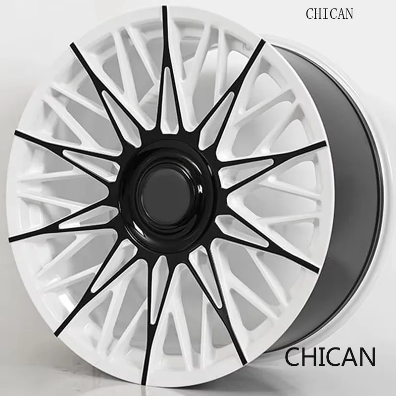 

【2026】CHICAN White Rim Black Spoke Forged Wheels 17-24 Inch Mesh Design ET 40mm Universal Rims