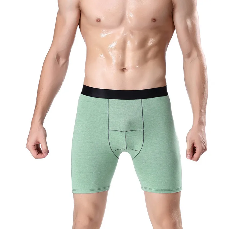 Calcinha masculina de tamanho grande, roupa íntima, perna longa, boxer, cintura média, alongada, esportes, confortável, respirável