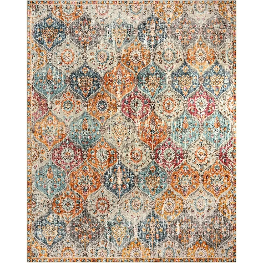 Moroccan Area Rugs 9x12, Ultra-thin Soft Large Area Rug,Oriental Non-slip Washable Rug Non Shedding Throw Rugs (9x12,Cream)