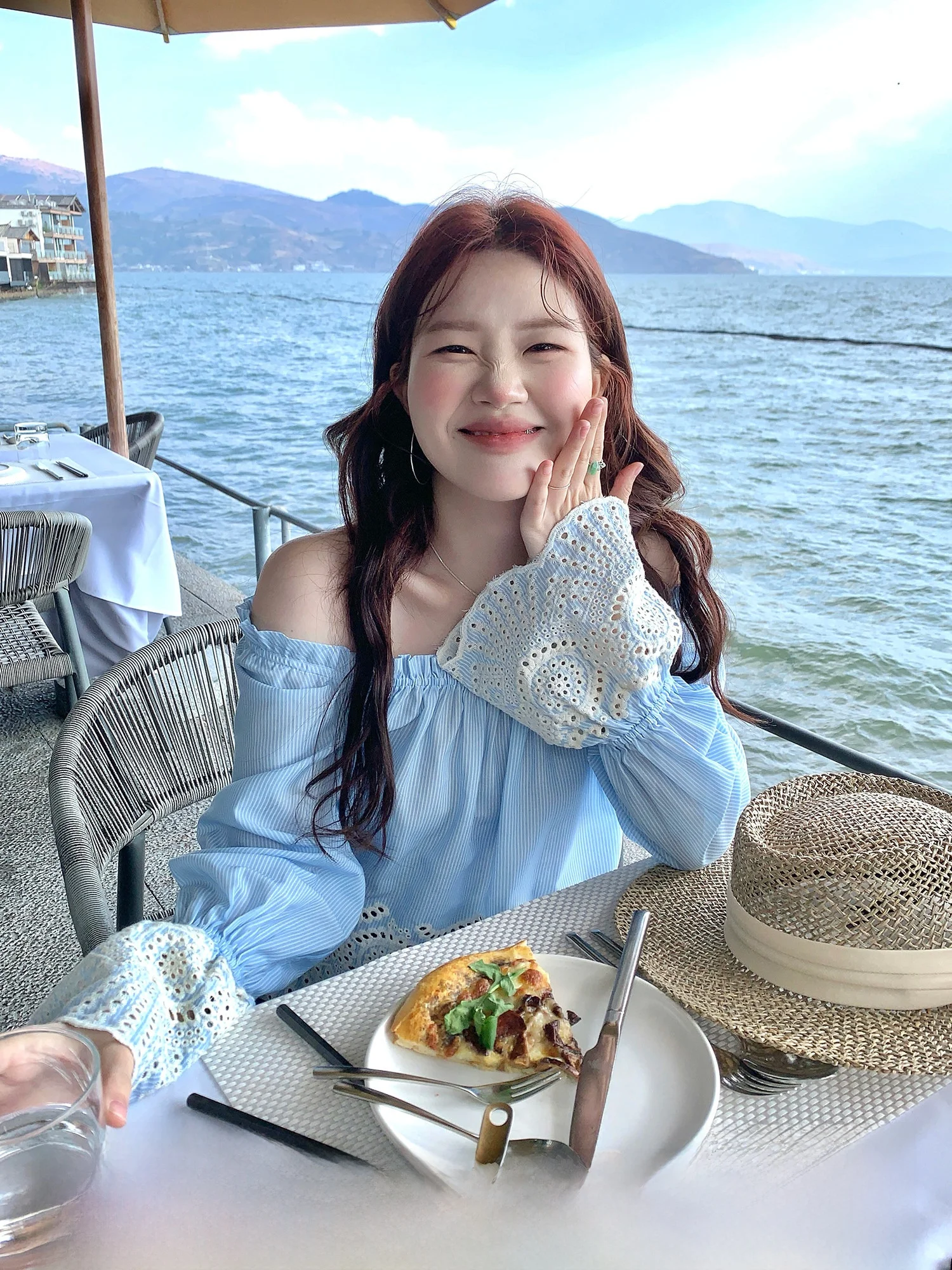 

Loose Korean Sle Long Sve One oulder Bell Sve irt Women's Breathable Casual Holiday Faion Top