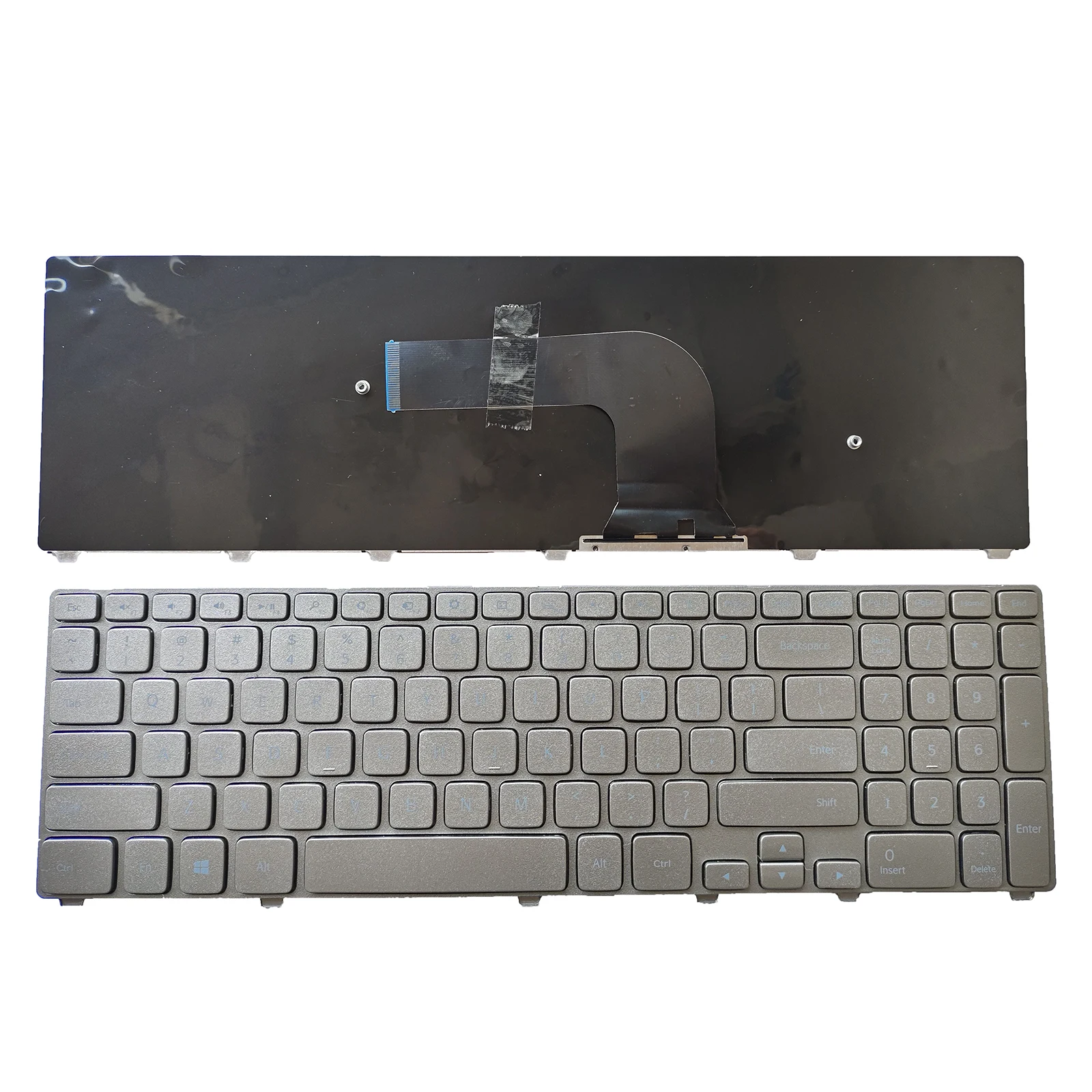 

New For Dell Inspiron 17 7000 7737 7746 Keyboard US Backlit Silver Frame