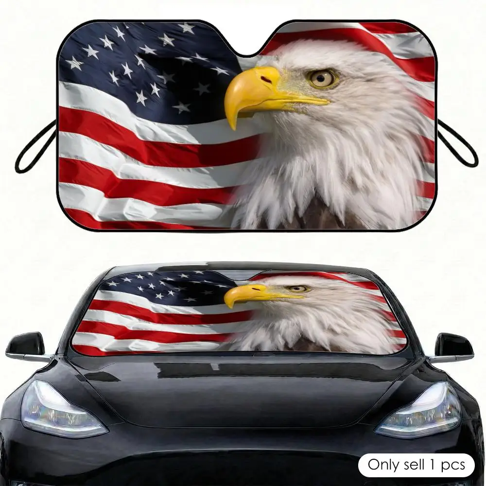 

Super American Eagle freedom Sun Visor Car Visor Sunshade Windshield Cover Aluminum Foil UV Protector Heat Insulation Reusable