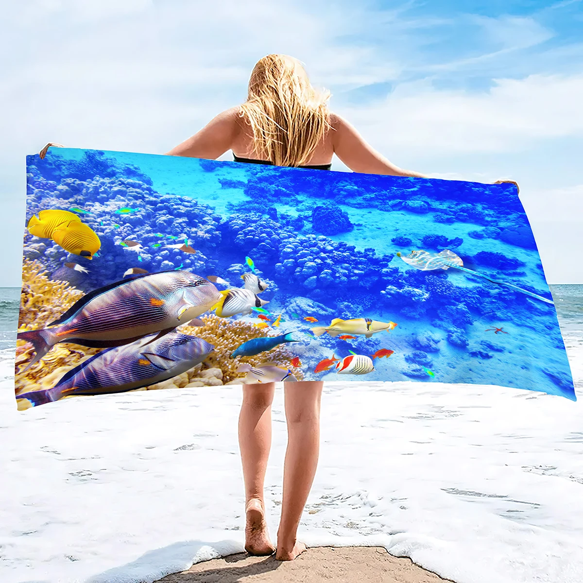 The Great Barrier Reef Beach Towel Quick Dry Towel Sand Free Lightweight Towel Gifts for Boyfriend Girlfriend Mother Father