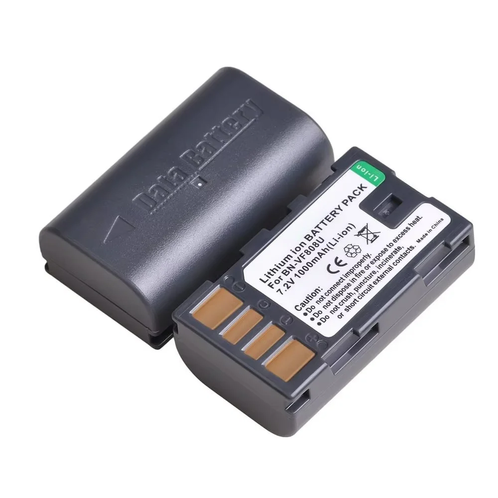 1000mAh BN-VF808 배터리 JVC GZ-HD7/GZ-MG575/GR-D750 GZ-MG330R GZ-MS130용 충전식 리튬이온 캠코더 배터리