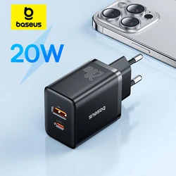 Baseus 20W USB Charger Support Type C PD Fast Charging Dual USB Port Portable Phone Charger For iPhone 17 16 15 14 13 12 Pro Max