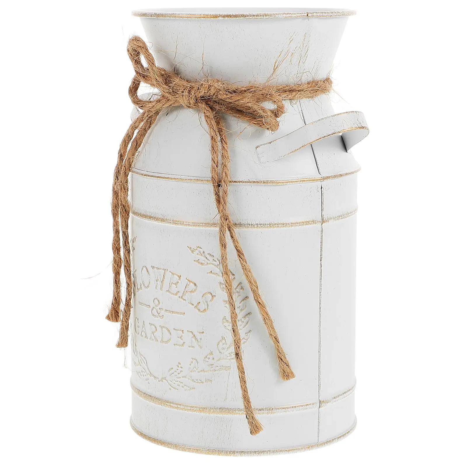 

Retro Milk Galvanized Iron Decor Empty Flower Farmhouse Flower Vase Vase Small Bucket Farmhouse Storage