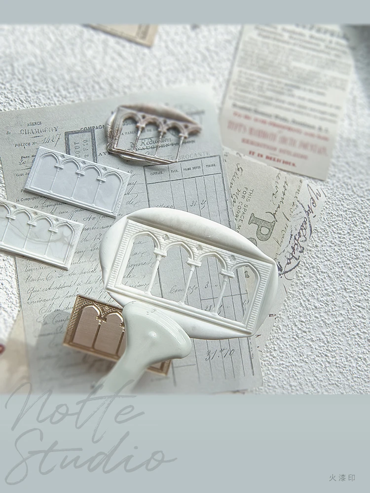 Nieuwe Onregelmatig Vormige Deur Frame Messing Lakzegel Stempel Hoofd 3D Reliëf Envelop Plakboek Uitnodiging Zegellak Handwerk Speelgoed