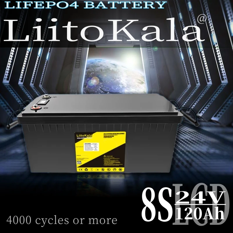 LiitoKala 24V 120Ah LiFePO4 แบตเตอรี่ลิเธียมเหล็กฟอสเฟตสําหรับเปลี่ยนส่วนใหญ่สํารอง Power Home Energy Storage ภาษีฟรี